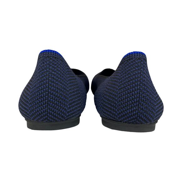 Rothy’s The Flat Women’s 9 Navy Metallic Herringbone Knit Ballet Flats - Picture 3 of 9